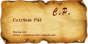 Czirbus Pál névjegykártya